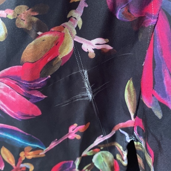 DELFI Collective Black Pink Floral Tie Front Lindsay Dress - Picture 9 of 12